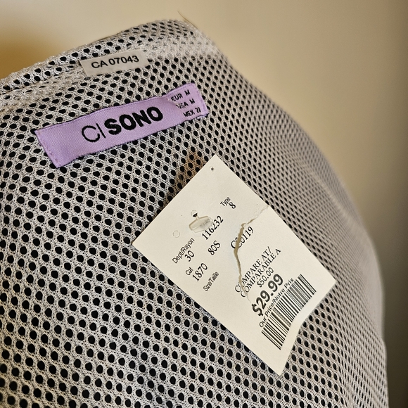 NWT CISono red black white raglan sleeves light windbreaker jacket M US - Picture 10 of 10